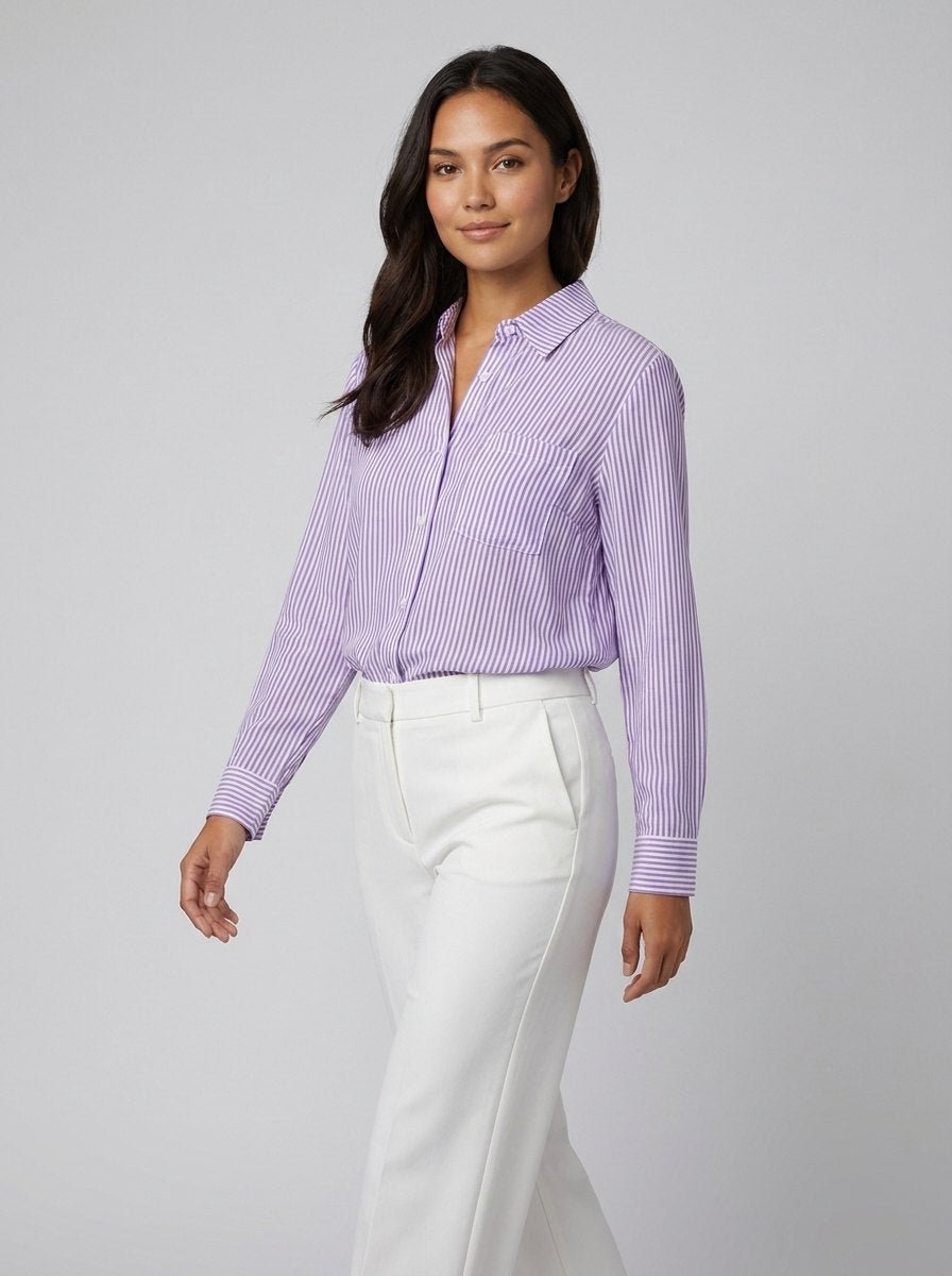 Jade striped blouse violet
