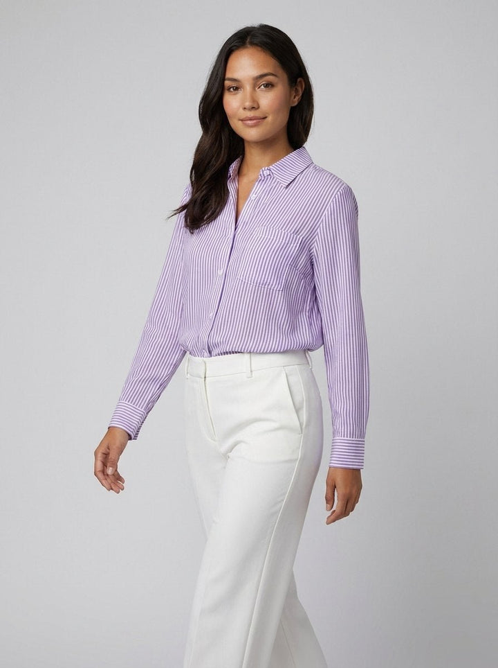 Jade striped blouse violet