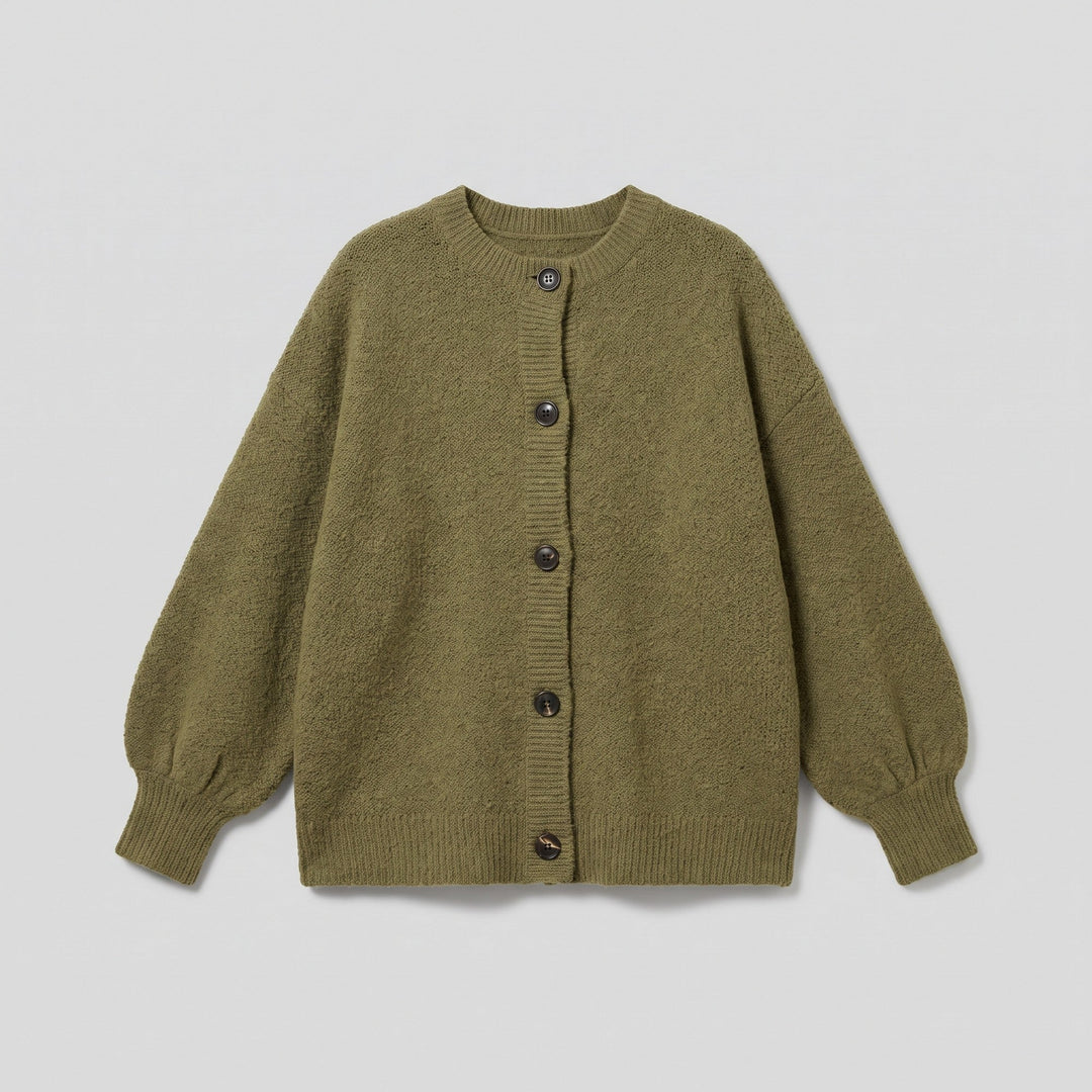 Oversized boucle cardigan, product flat lay