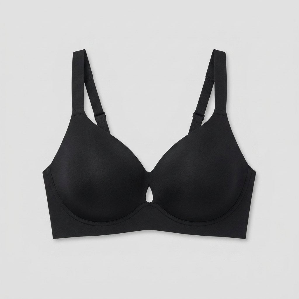 Black jelly lift bra flat-lay