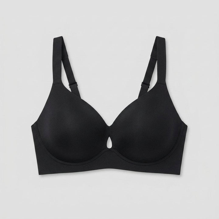 Black jelly lift bra flat-lay