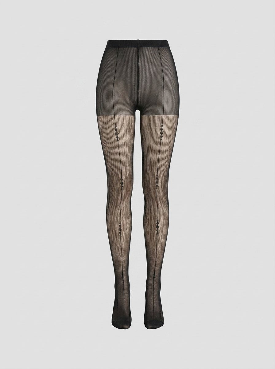 June line sheer tights black back-seam