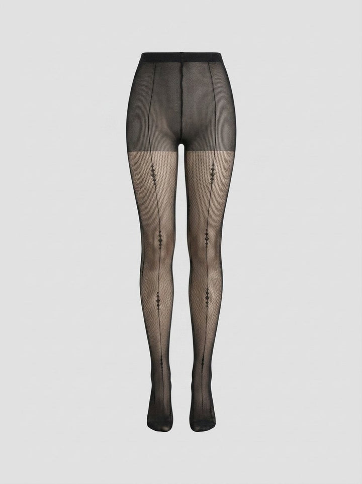 June line sheer tights black back-seam
