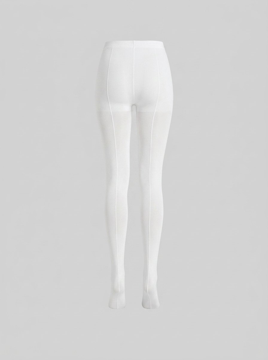 June line sheer tights white back-seam