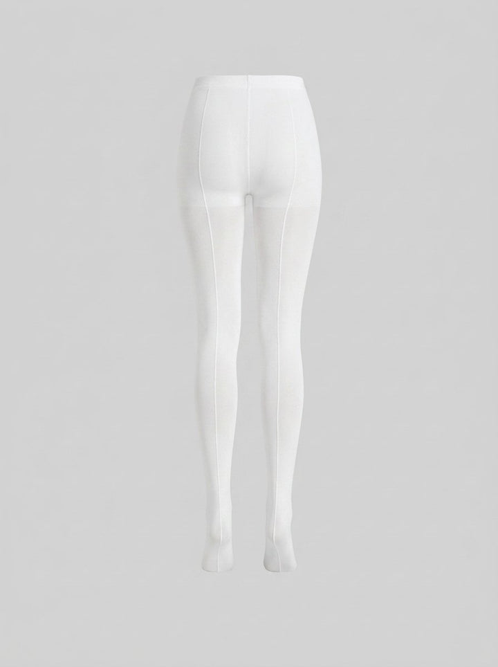 June line sheer tights white back-seam