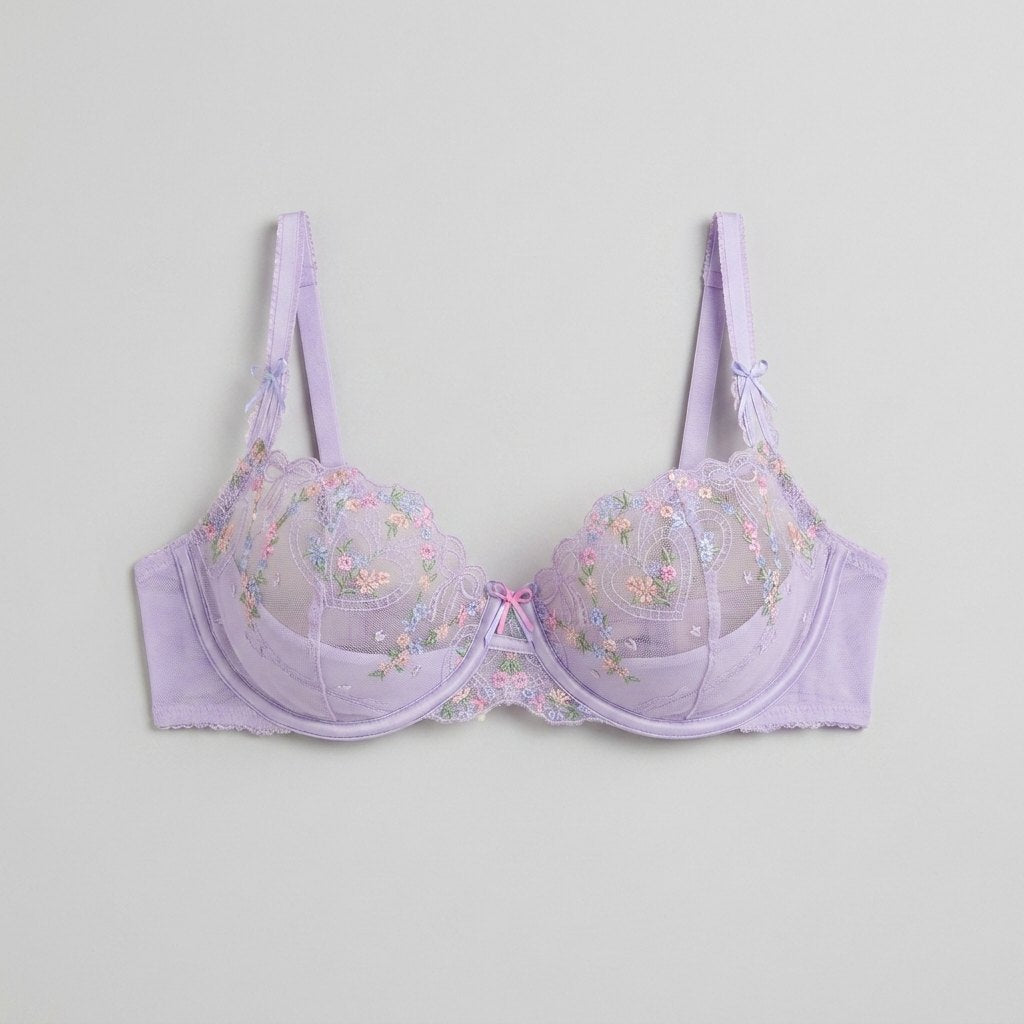Juno Plunge Bra lilac floral front
