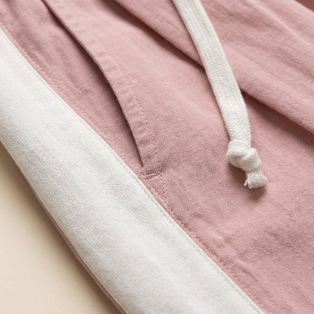 Kyla track joggers fabric and stripe close-up