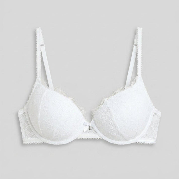 Lara lace t-shirt bra white front