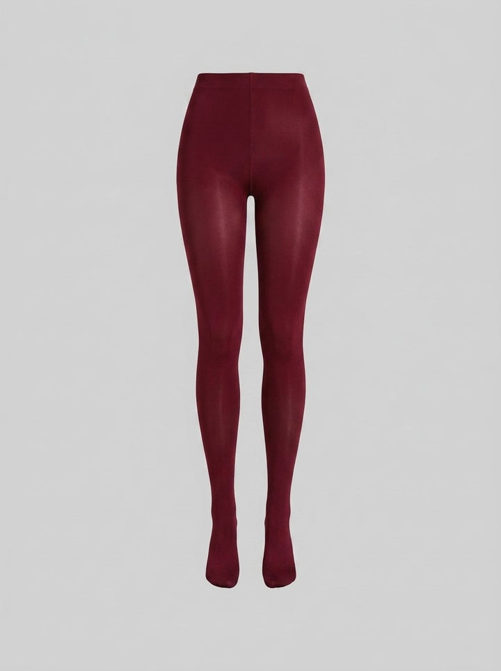 Layan coloured tights burgundy front