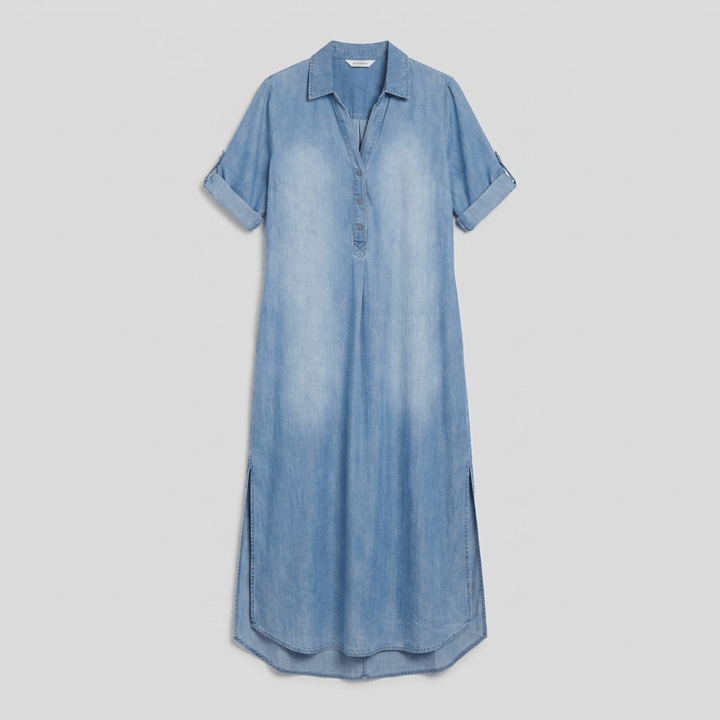 LEA denim dress product flat-lay