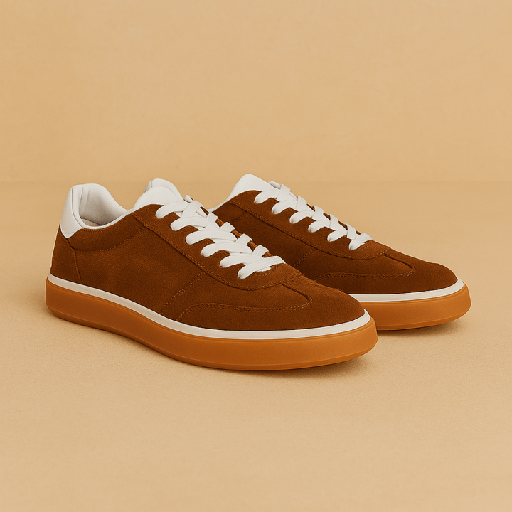 Lenox suede-touch sneakers for men, side view with contrasting sole