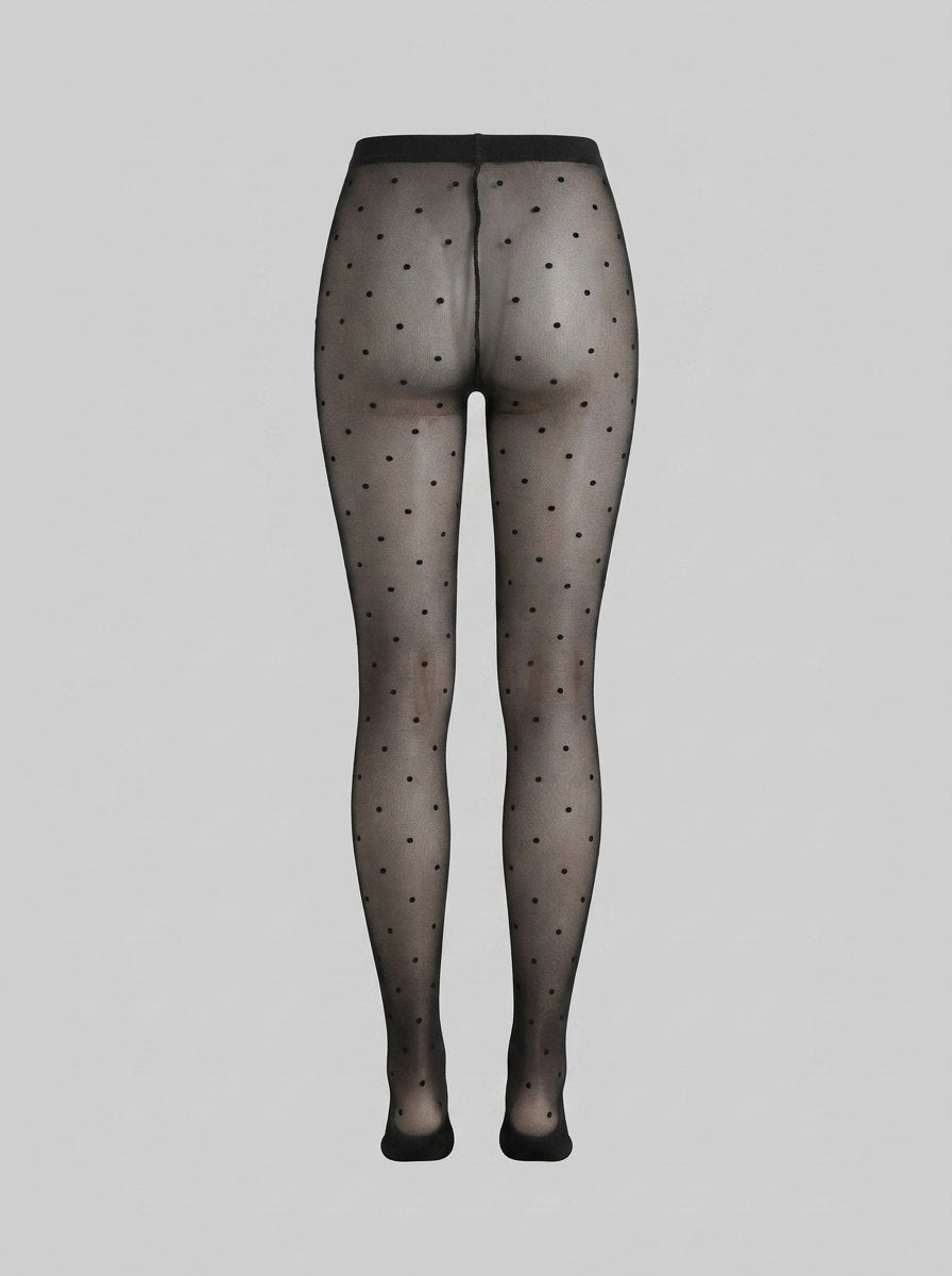 Lia polka dot tights black back
