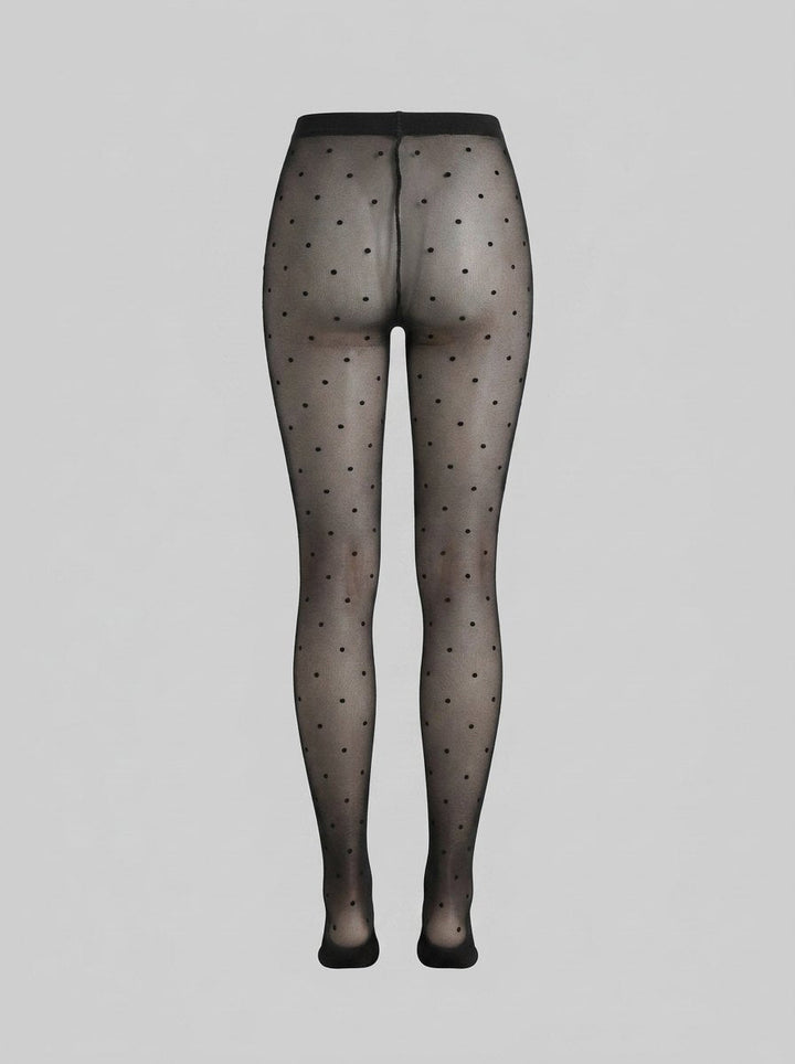 Lia polka dot tights black back