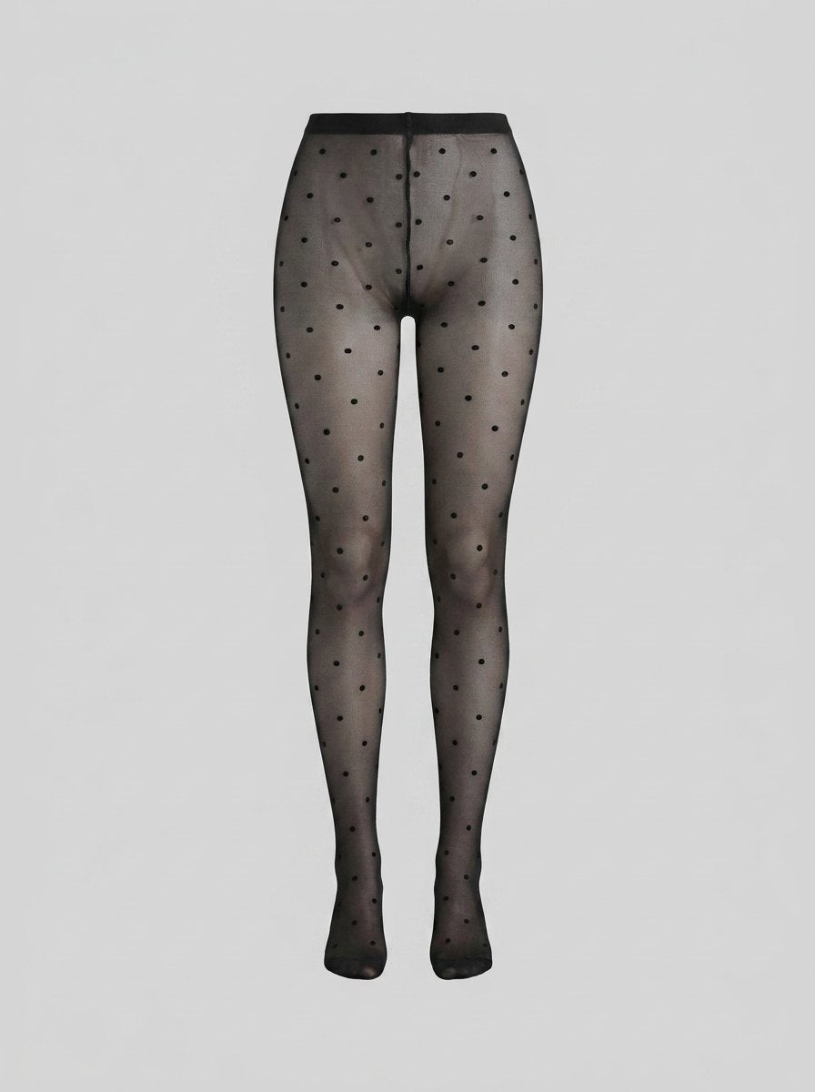 Lia polka dot tights black front
