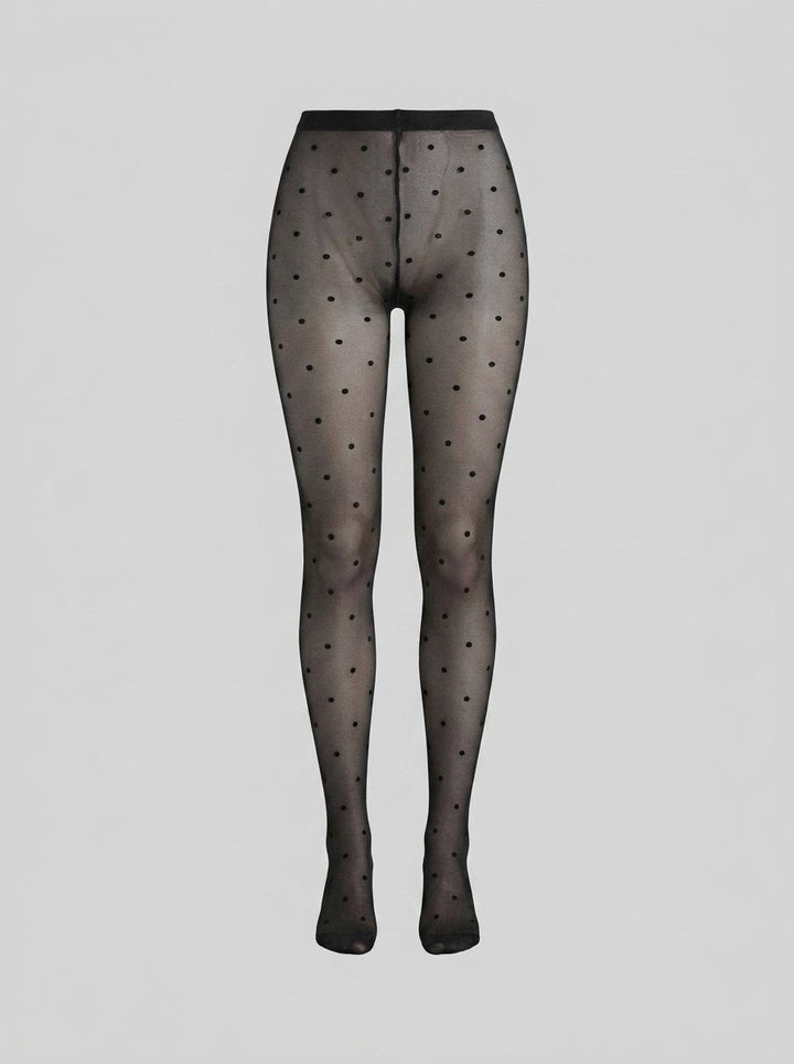 Lia polka dot tights black front