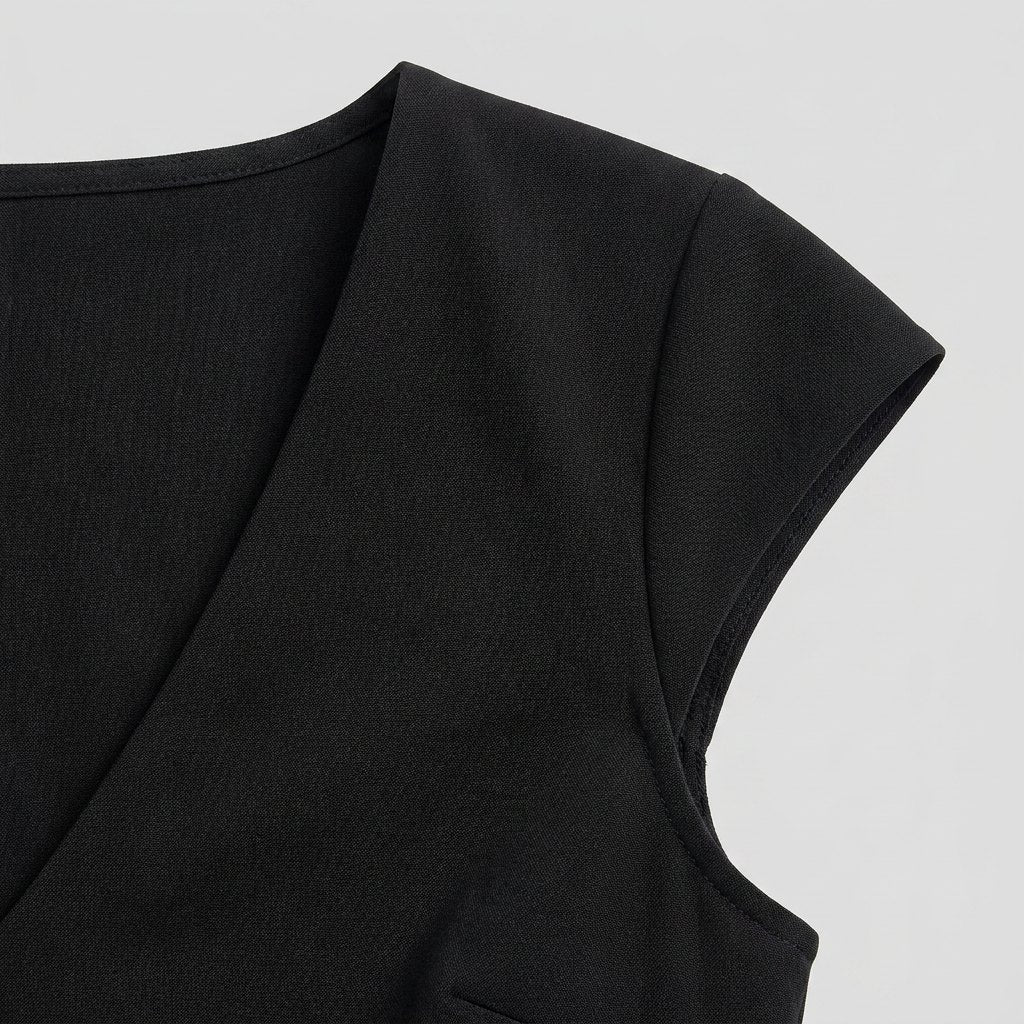 Liora black top fabric detail