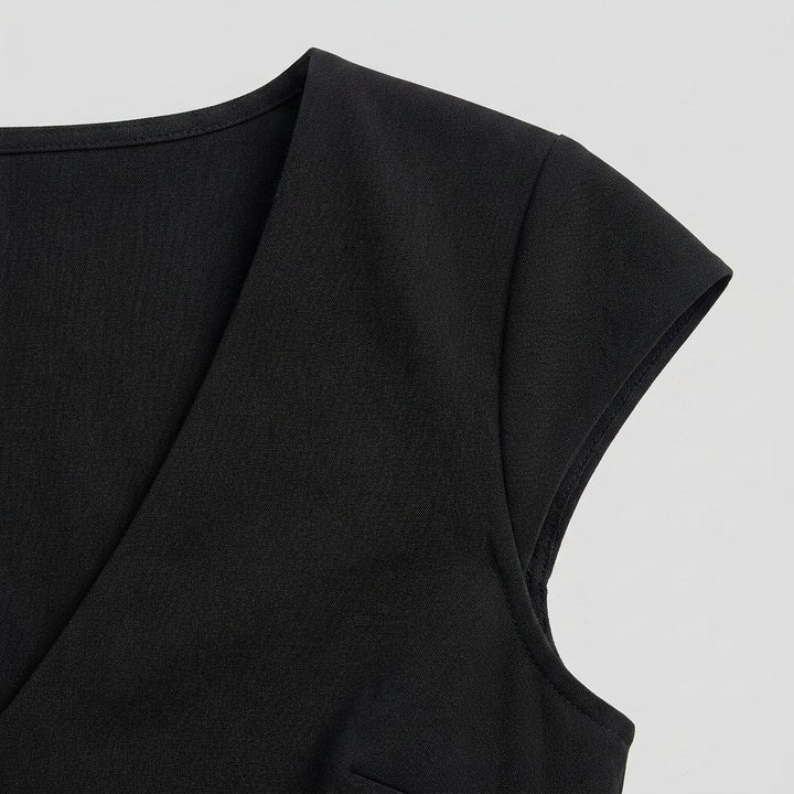 Liora black top fabric detail