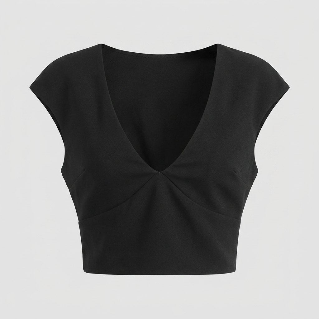 Liora black top flat lay