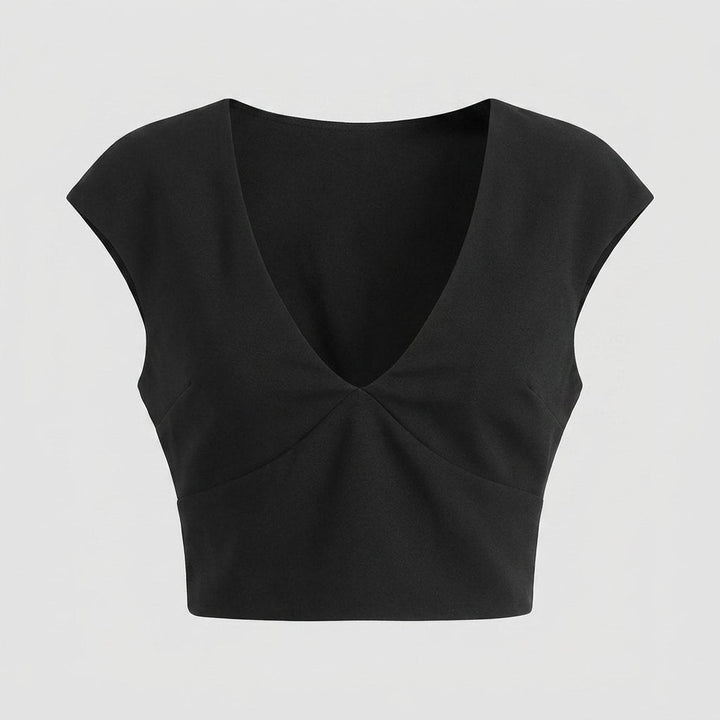 Liora black top flat lay