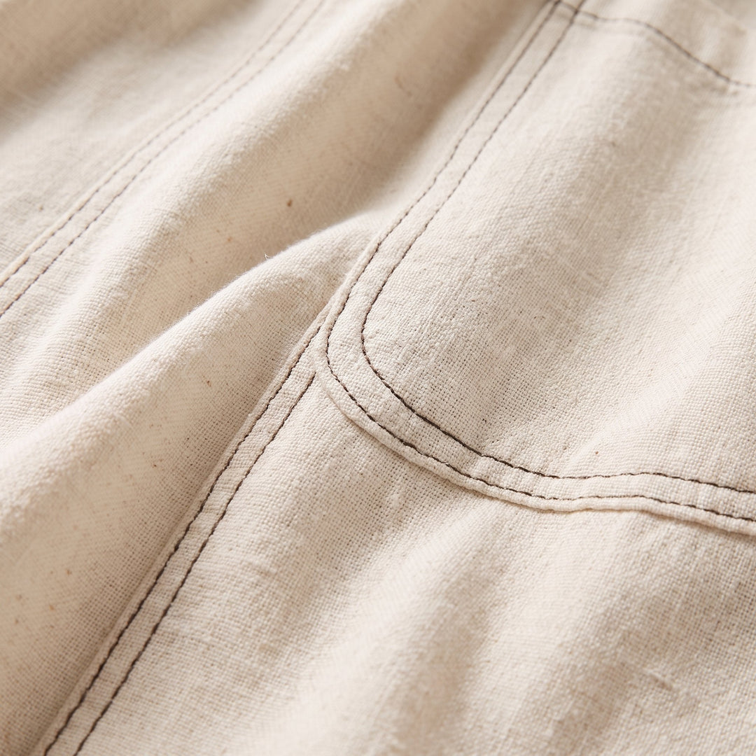 Lucia two-piece set fabric close-up with contrast stitching