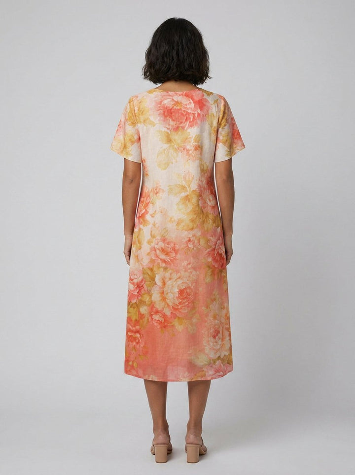 Lucienne floral midi dress back view