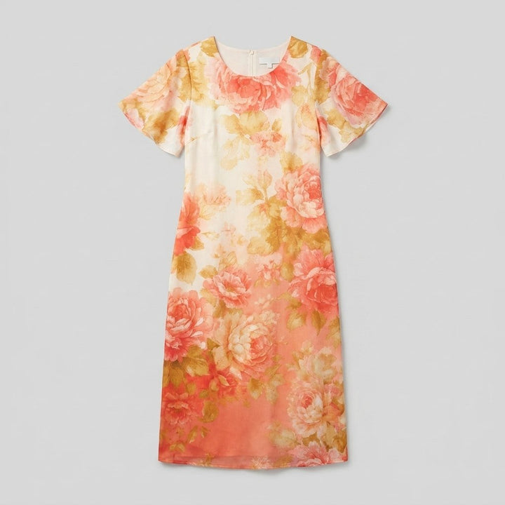 Lucienne floral midi dress product flat lay
