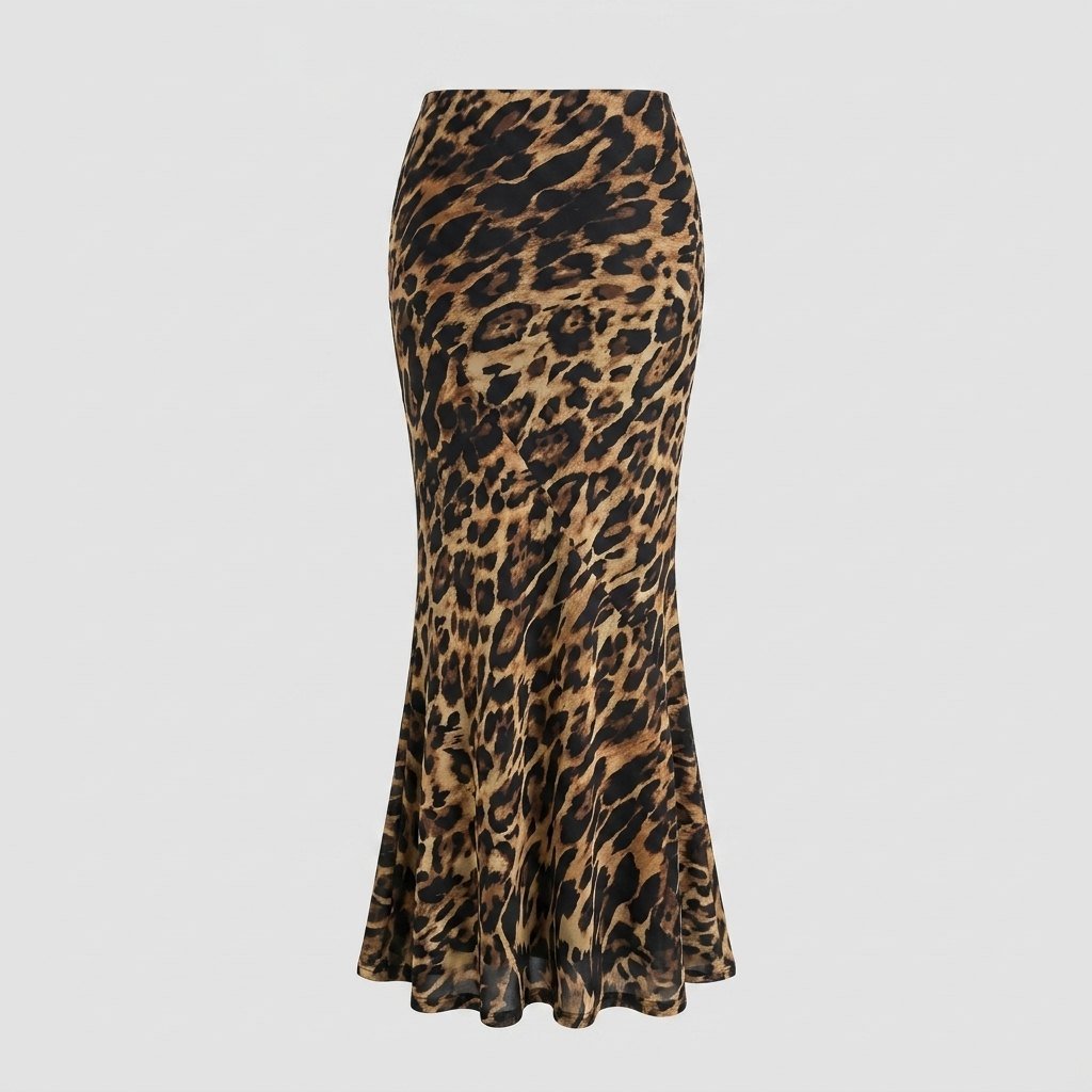 Luna leopard maxi skirt back view