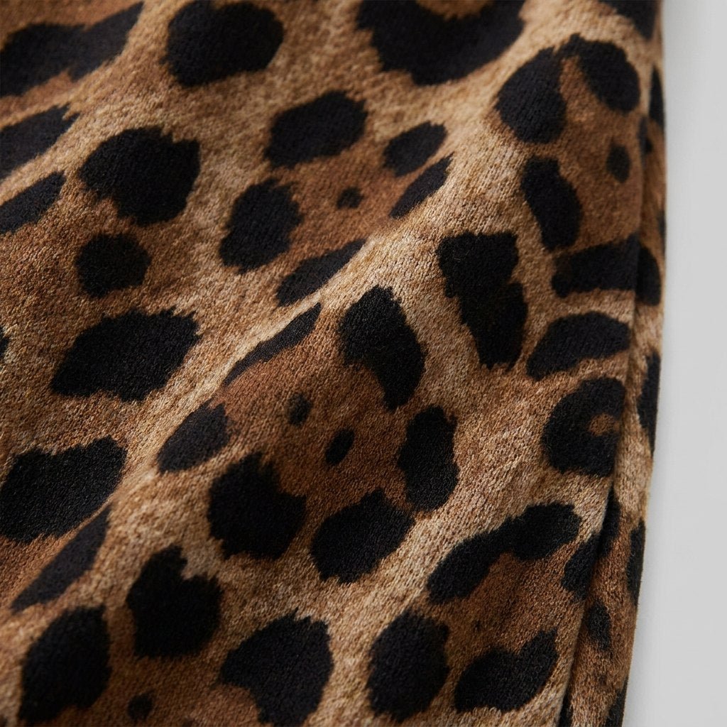 Luna leopard maxi skirt fabric close-up
