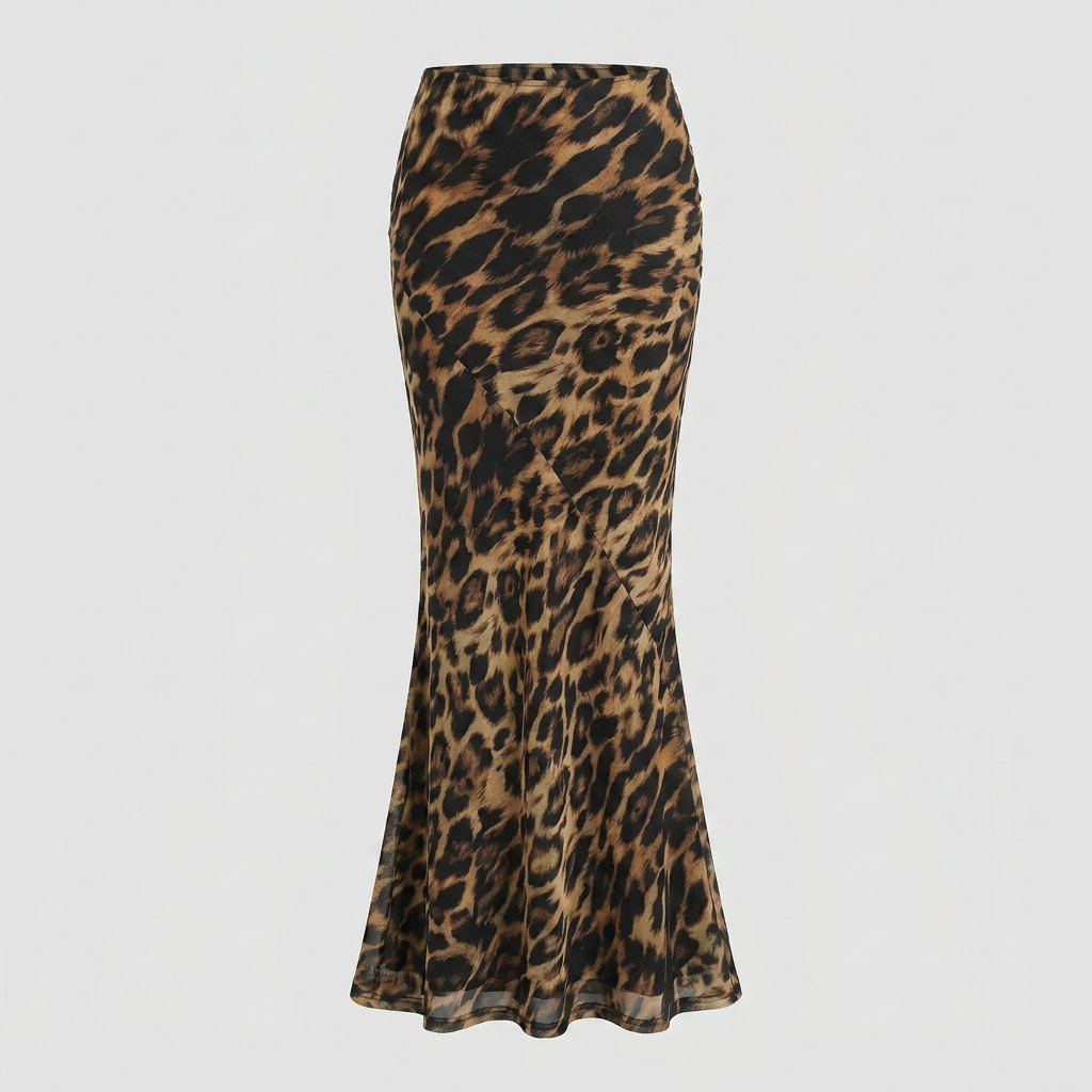 Luna leopard maxi skirt product flat-lay