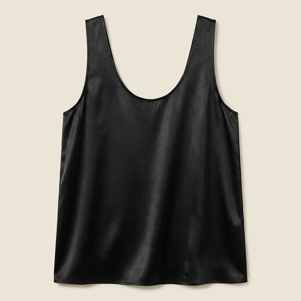 Luna satin tank top product flat-lay