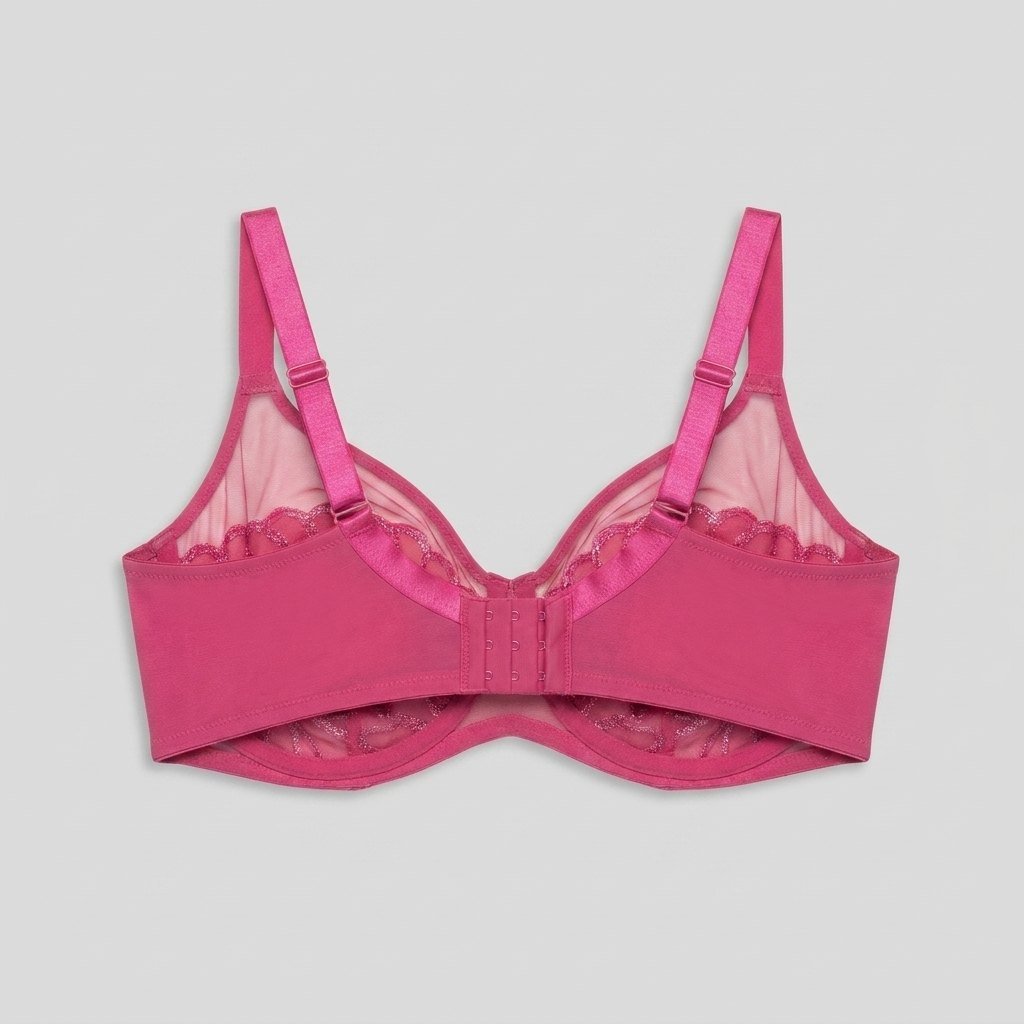 Luna unlined bra raspberry pink back