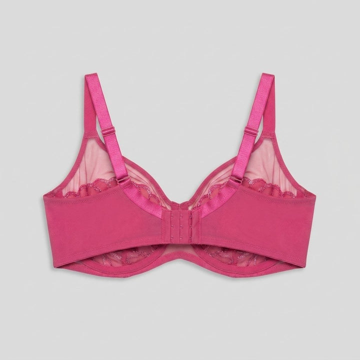 Luna unlined bra raspberry pink back
