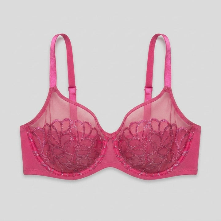 Luna unlined bra raspberry pink front