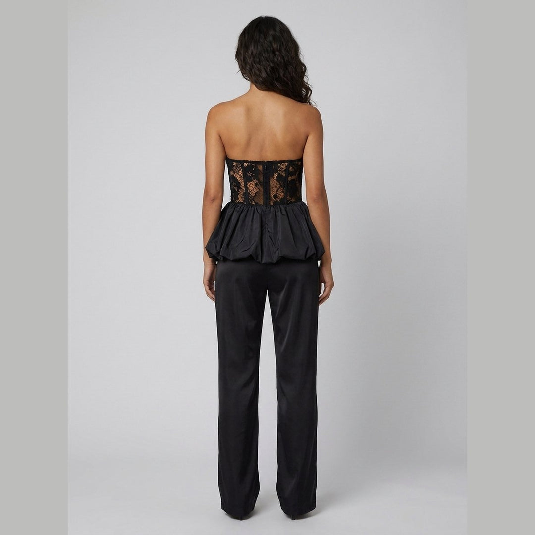 Luxe corset top black back