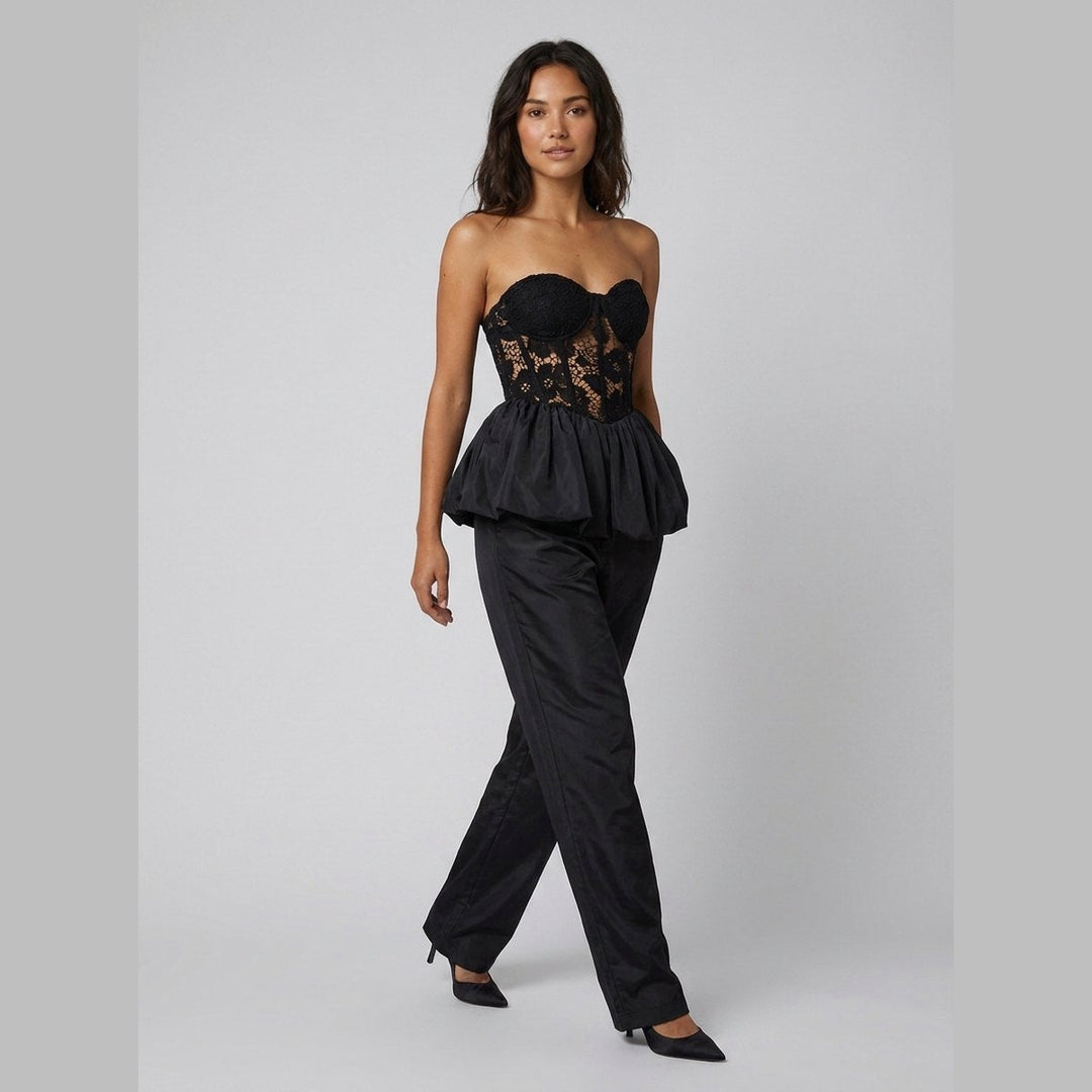 Luxe corset top black walking