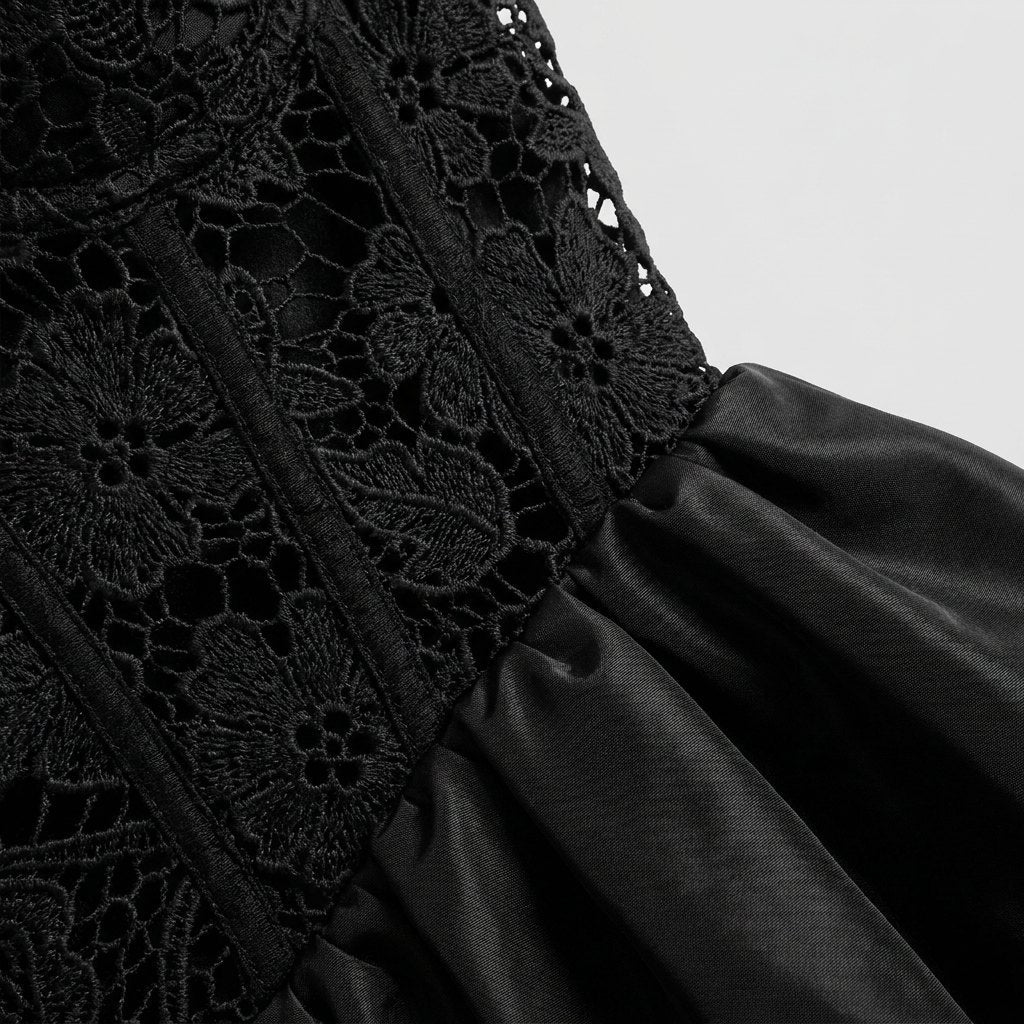 Luxe corset top lace fabric closeup