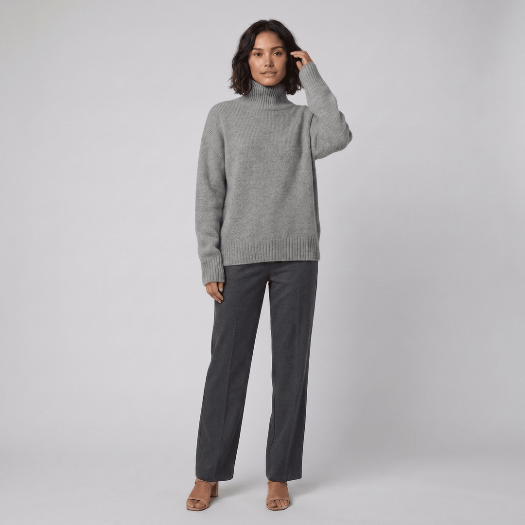Luxe turtleneck cashmere sweater grey - The store Vancouver