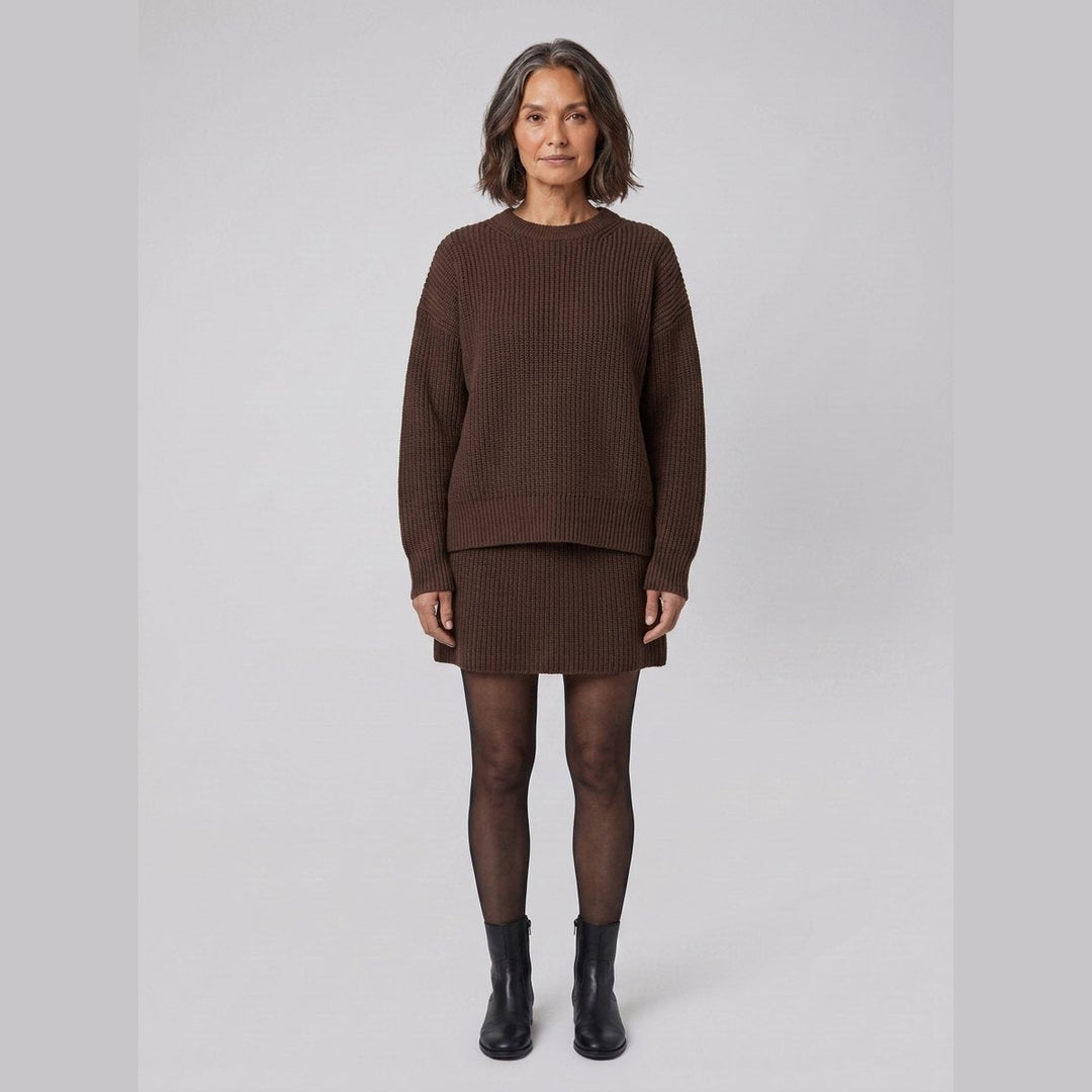 Mara knit co-ord set in brown