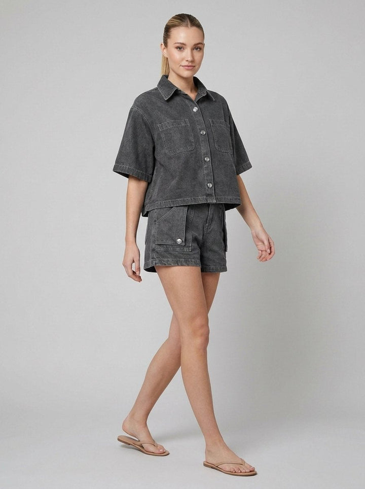 Marais denim set gray on model
