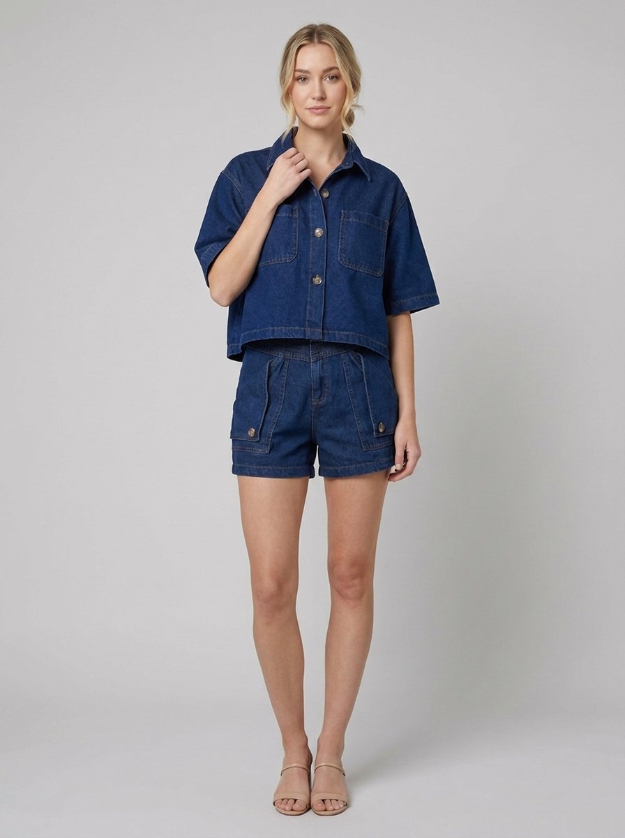 Marais denim set navy on model