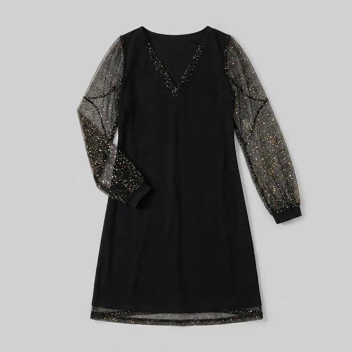Matilda black evening dress product flat-lay