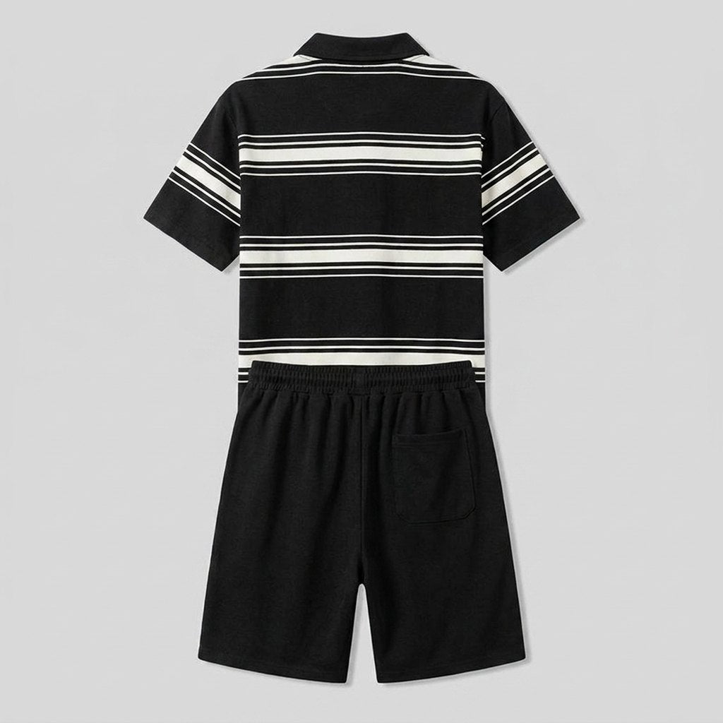 Melo polo and shorts set back view