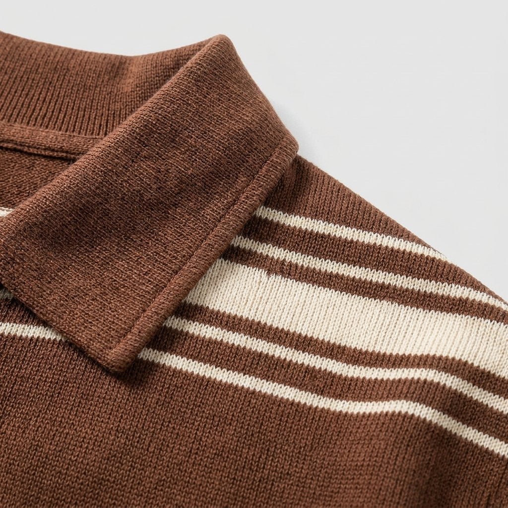 Melo striped knit fabric detail