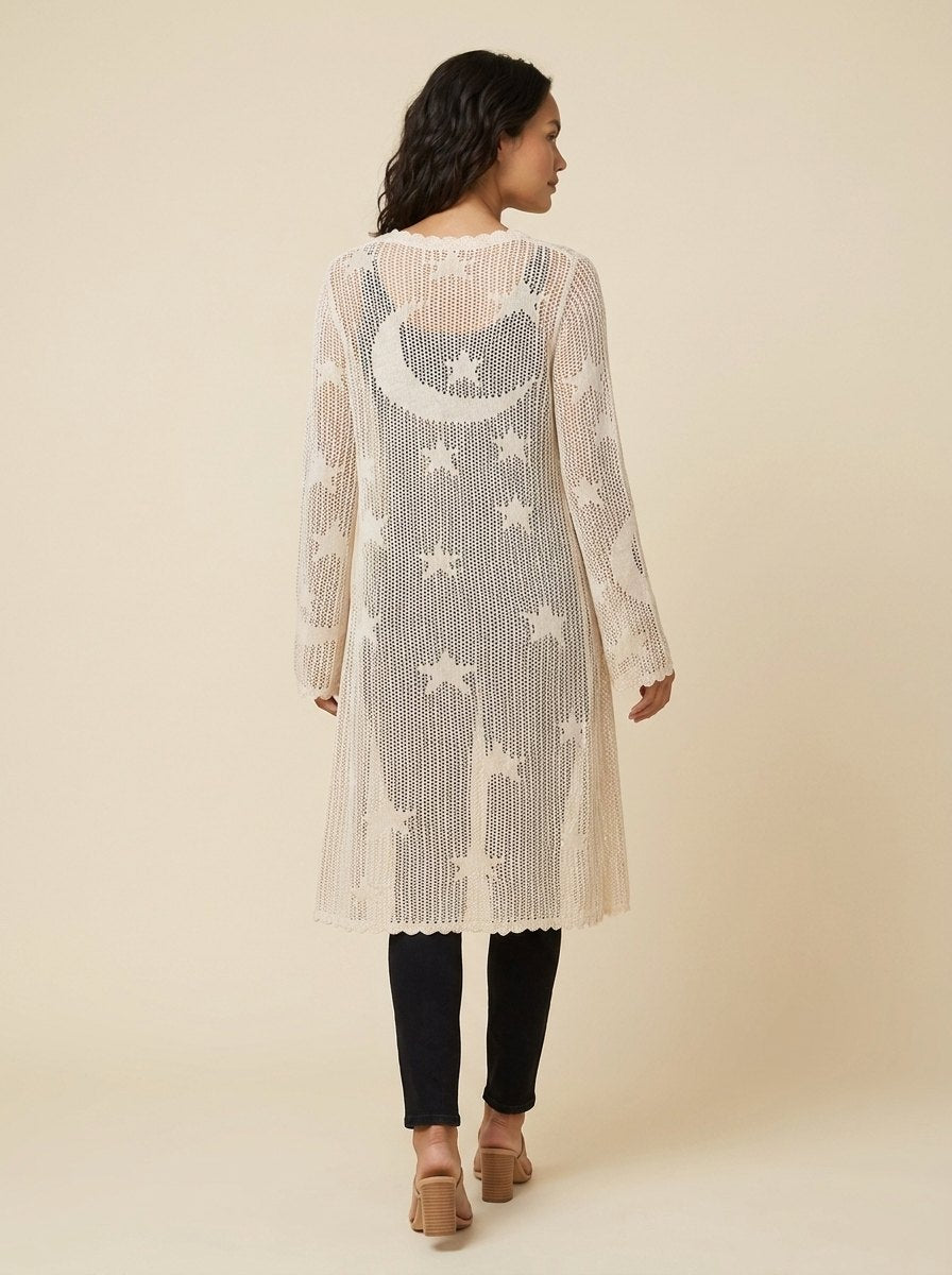 Mira Women's Duster celestial lace ivory back