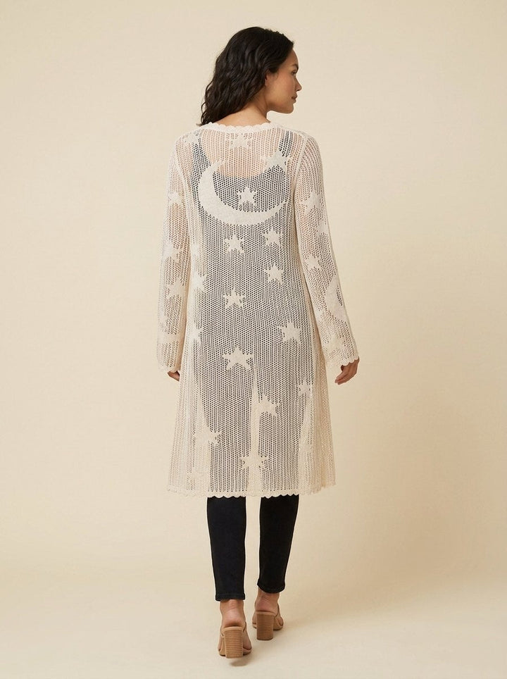Mira Women's Duster celestial lace ivory back