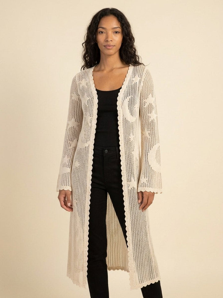 Mira Women's Duster celestial lace ivory front