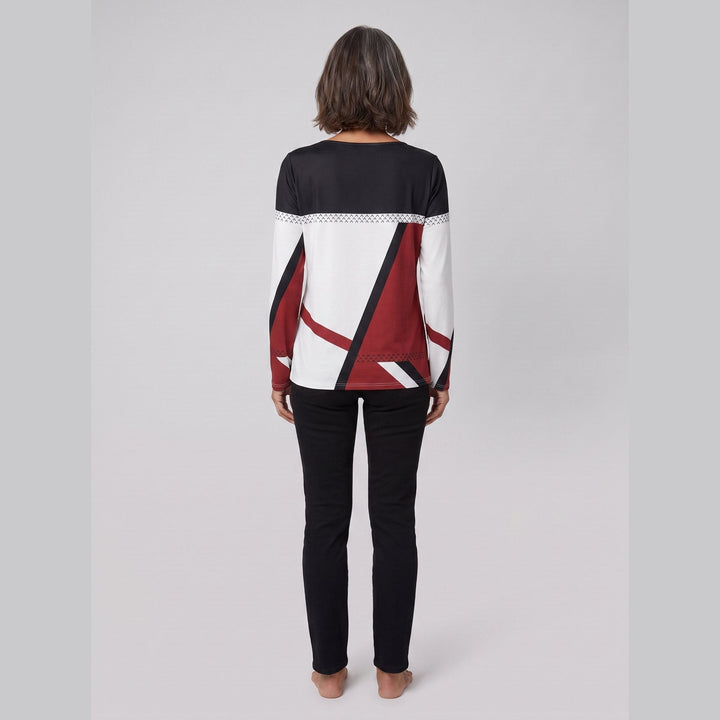Mireille relaxed fit colour-block top, back view