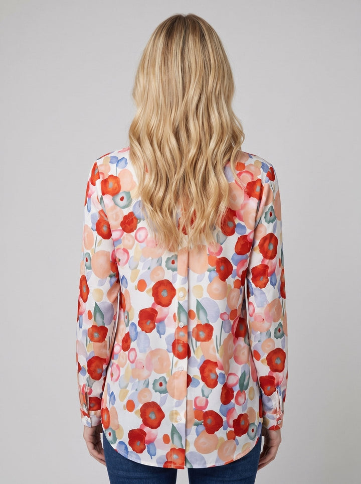 Mylene colourful floral blouse back view