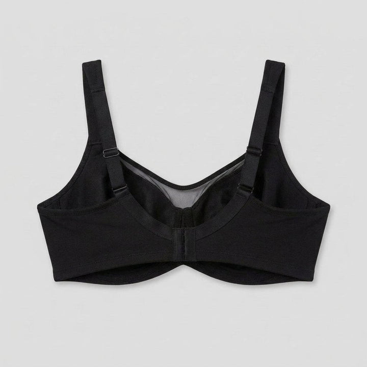 Noemie plus size minimizer bra, back view with wide straps