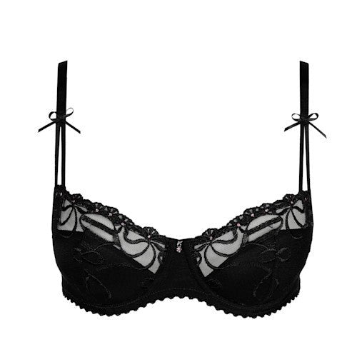 Nora balconette bra black front